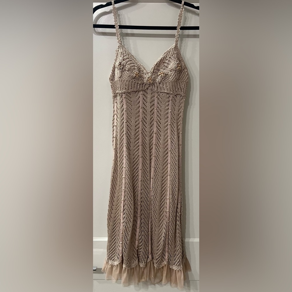 $400. Suewong crochet/knit style summer dress - vintage -